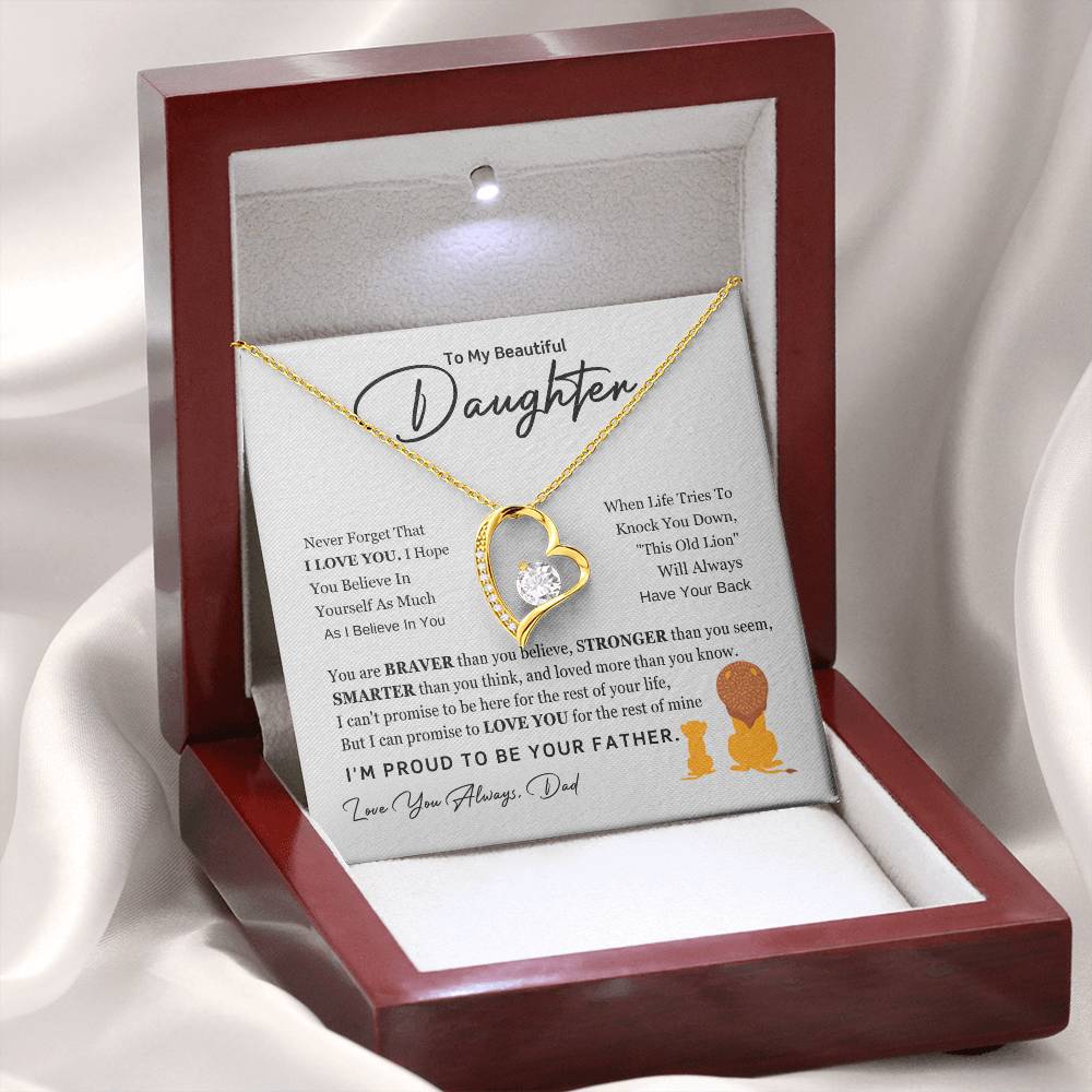To My Daughter – Proud Father Forever Love Necklace