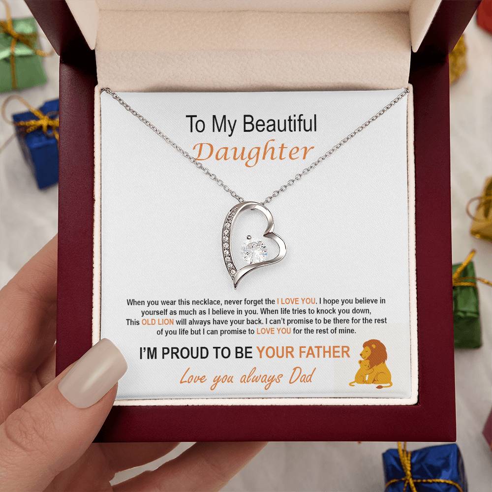 To My Daughter – Proud Father Forever Love Necklace