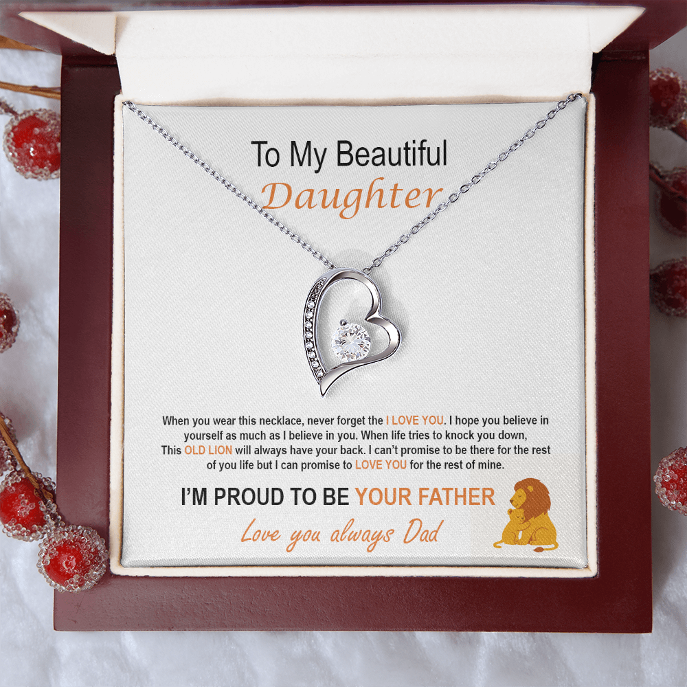 To My Daughter – Proud Father Forever Love Necklace