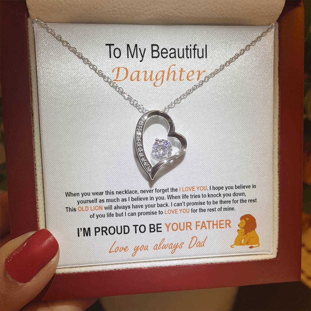 To My Daughter – Proud Father Forever Love Necklace