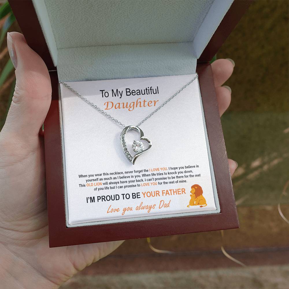 To My Daughter – Proud Father Forever Love Necklace
