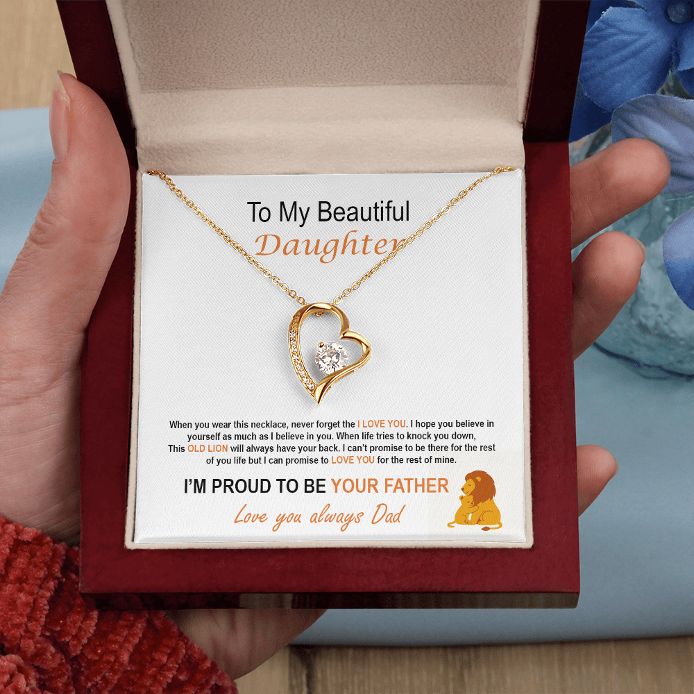 To My Daughter – Proud Father Forever Love Necklace