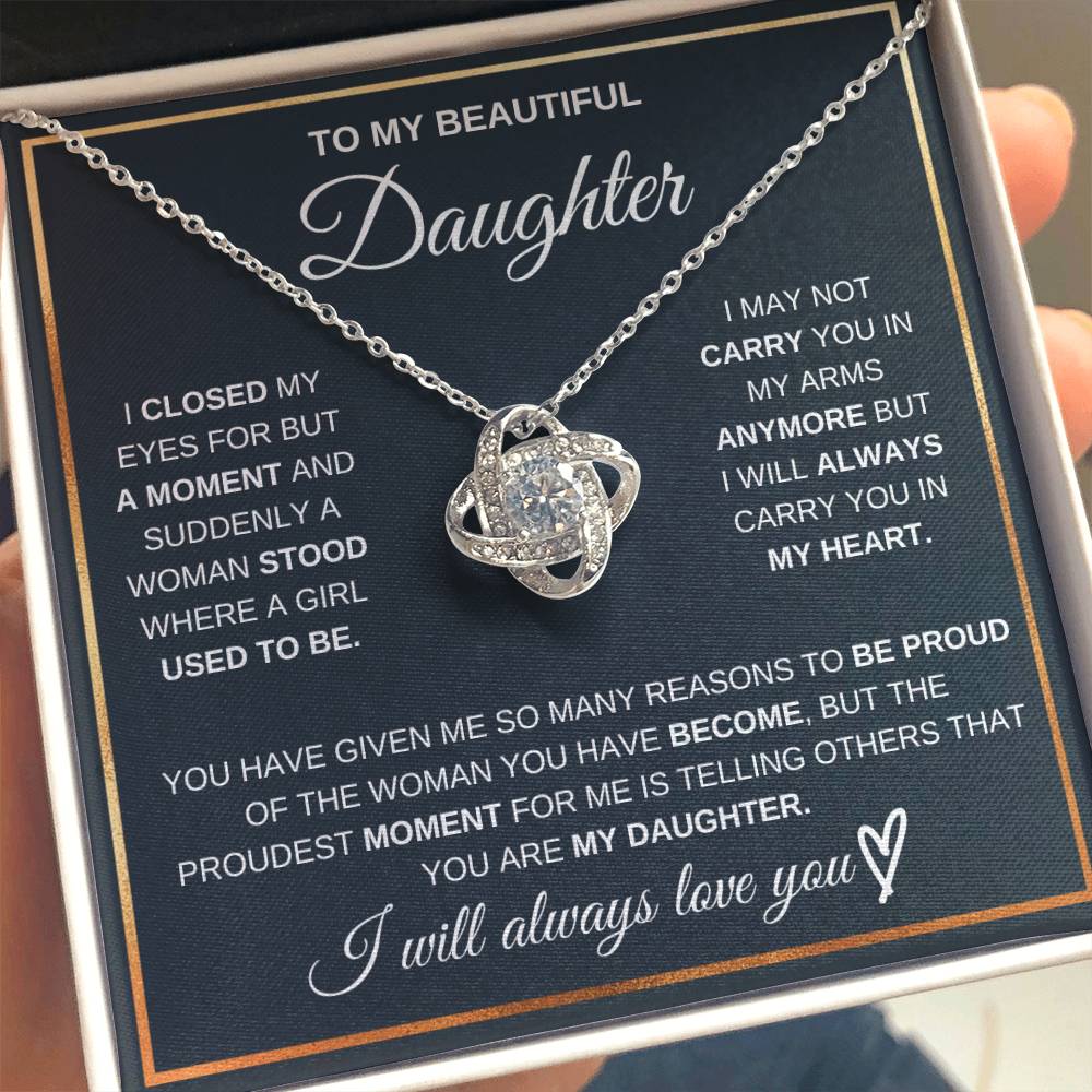 To My Beautiful Daughter - Love Knot Necklace