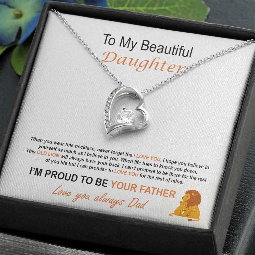 To My Daughter – Proud Father Forever Love Necklace