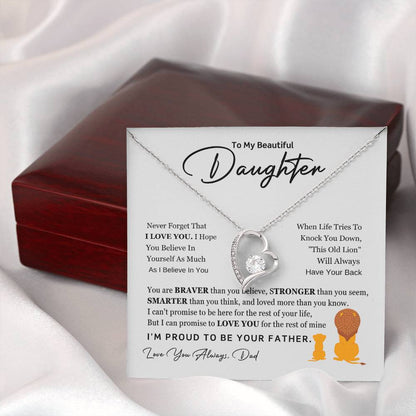 To My Daughter – Proud Father Forever Love Necklace