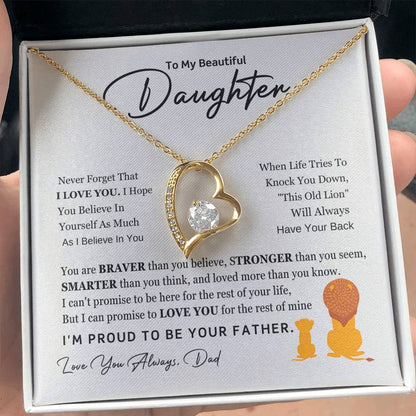 To My Daughter – Proud Father Forever Love Necklace