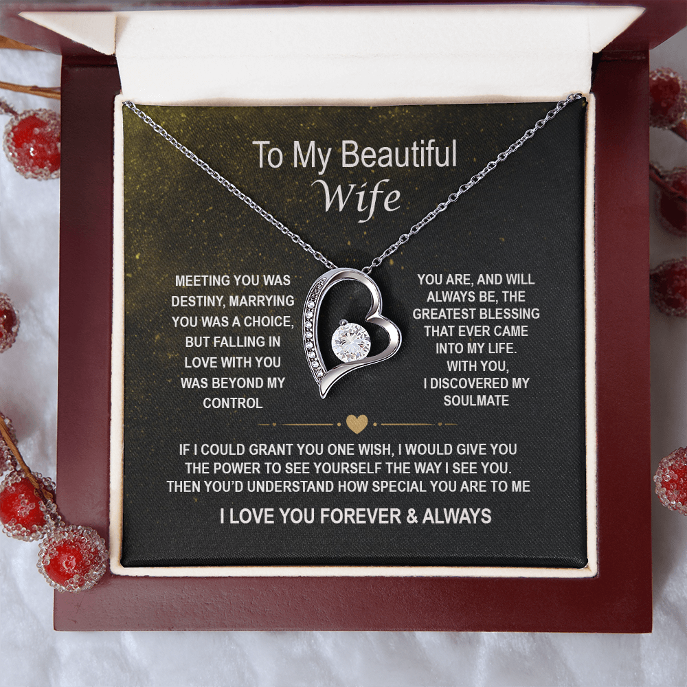 To My Beautiful Wife - Forever Love Necklace