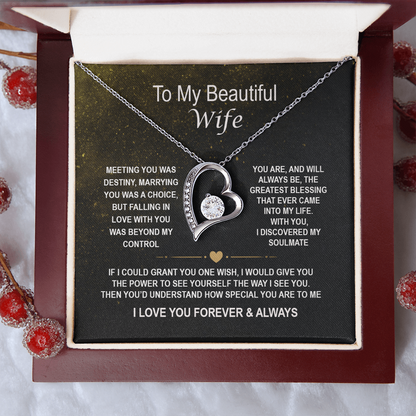 To My Beautiful Wife - Forever Love Necklace