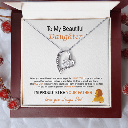 To My Daughter – Proud Father Forever Love Necklace