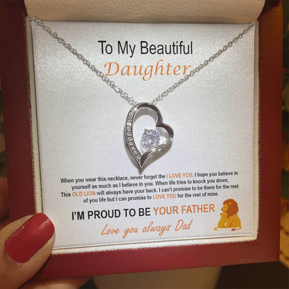 To My Daughter – Proud Father Forever Love Necklace