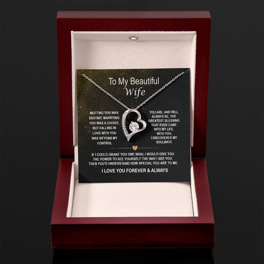 To My Beautiful Wife - Forever Love Necklace