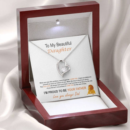 To My Daughter – Proud Father Forever Love Necklace