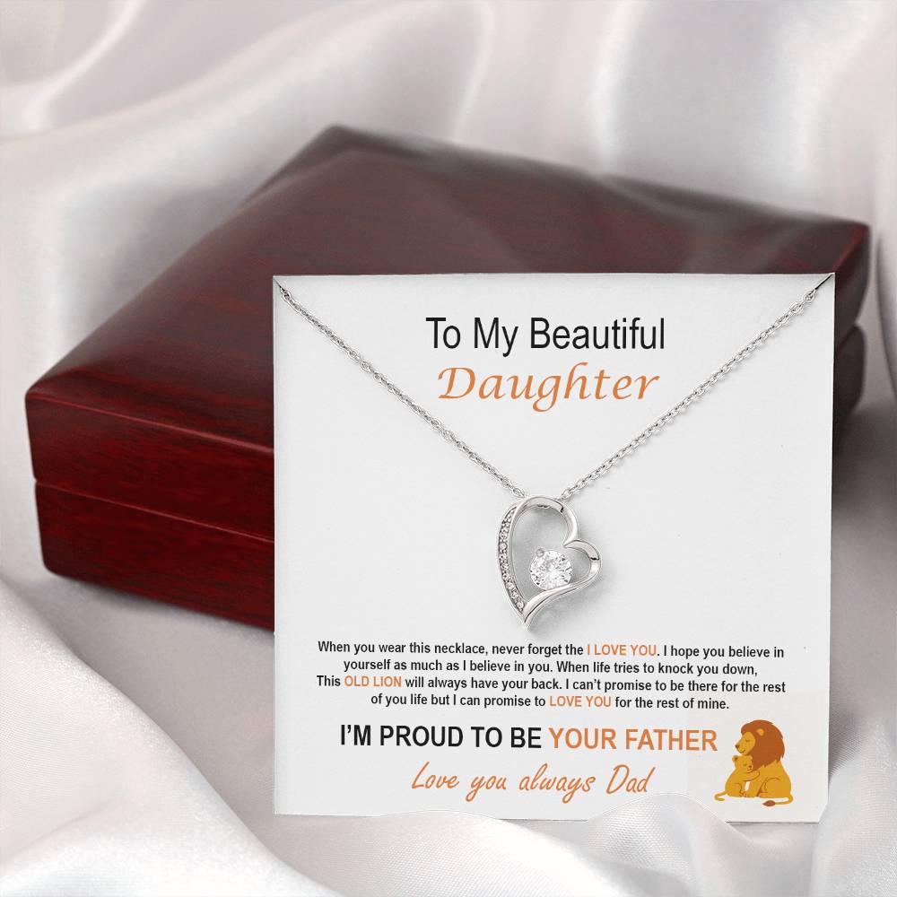 To My Daughter – Proud Father Forever Love Necklace