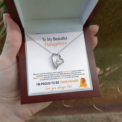 To My Daughter – Proud Father Forever Love Necklace