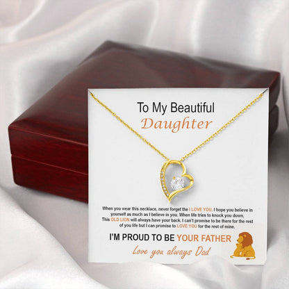 To My Daughter – Proud Father Forever Love Necklace
