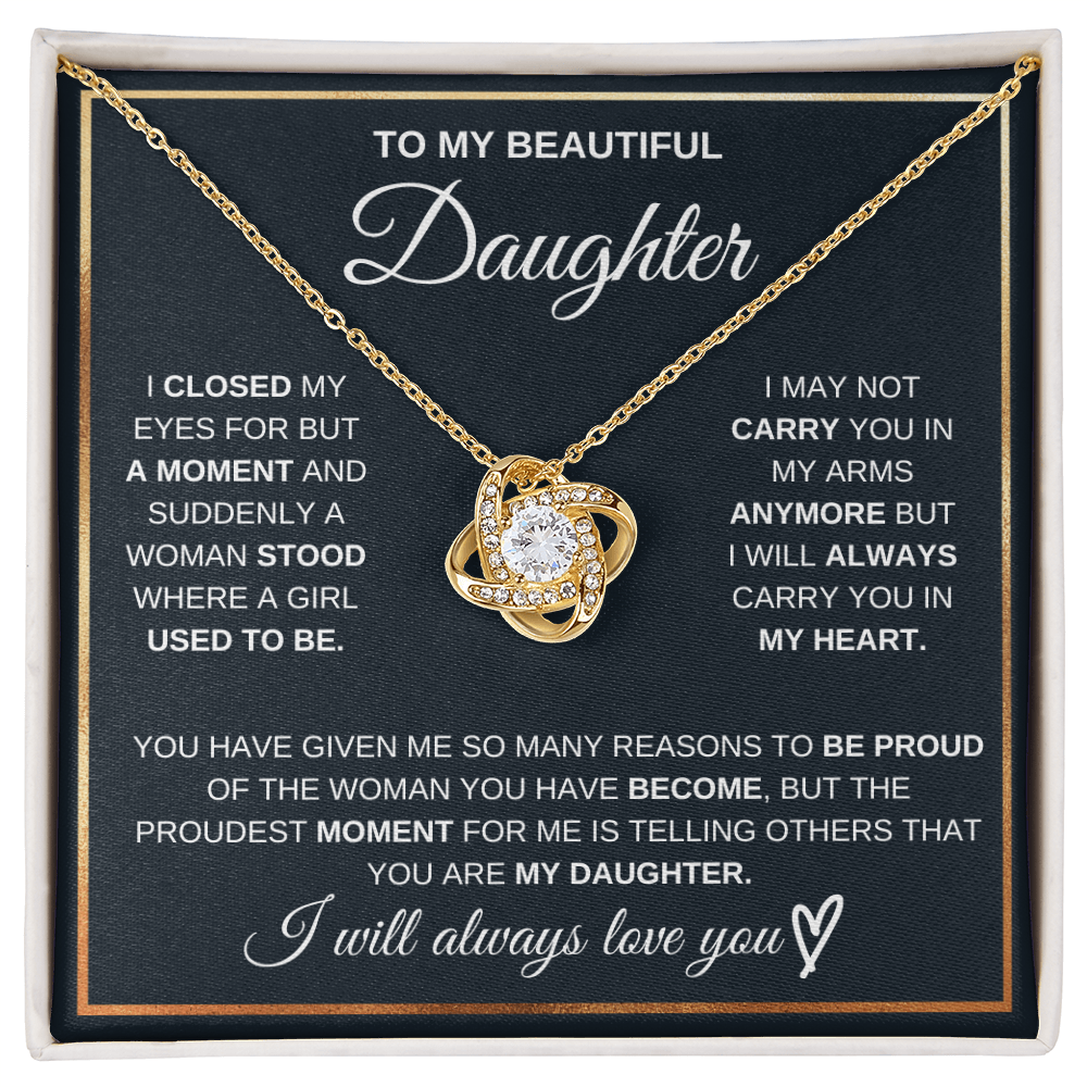 To My Beautiful Daughter - Love Knot Necklace