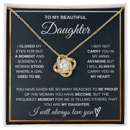 To My Beautiful Daughter - Love Knot Necklace