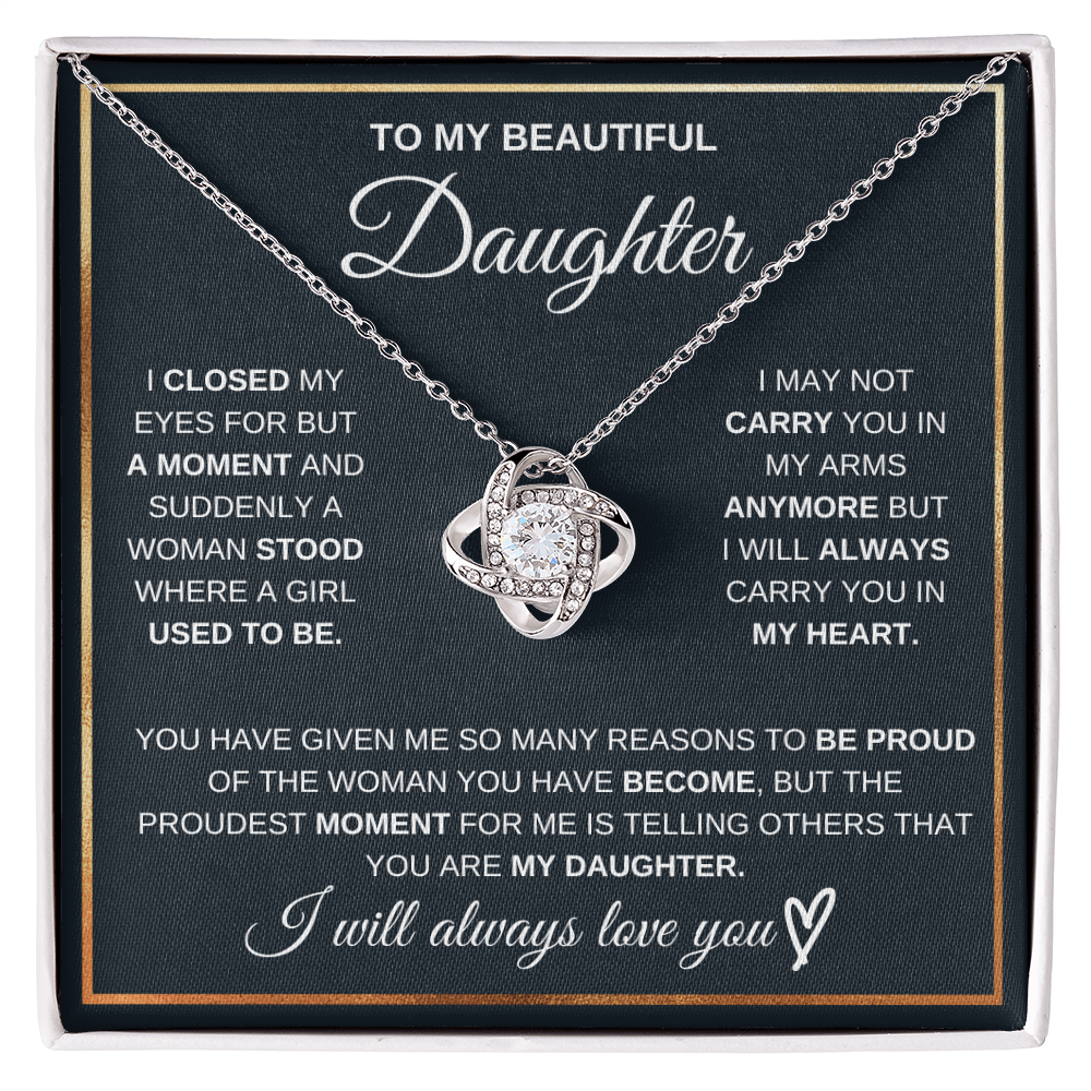 To My Beautiful Daughter - Love Knot Necklace