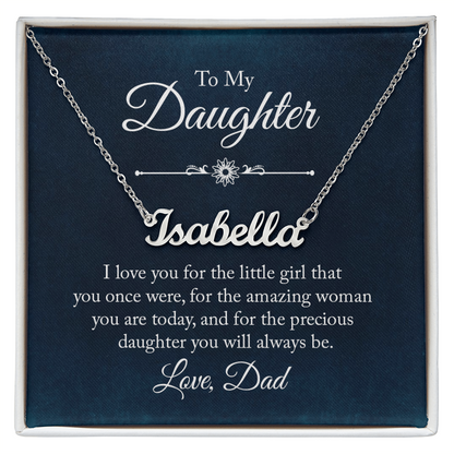 To my Daughter- Custom Name Gift Necklace