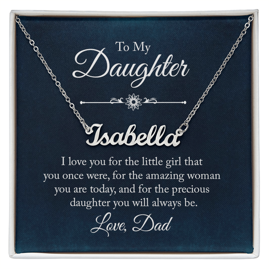 To my Daughter- Custom Name Gift Necklace