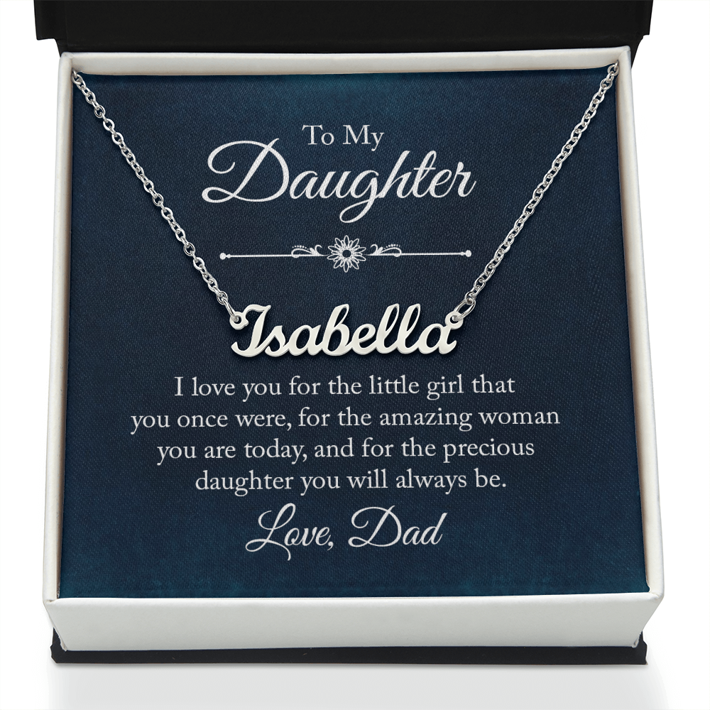 To my Daughter- Custom Name Gift Necklace