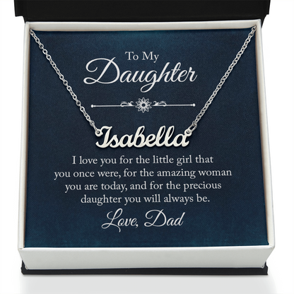 To my Daughter- Custom Name Gift Necklace