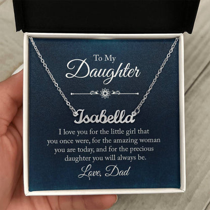 To my Daughter- Custom Name Gift Necklace