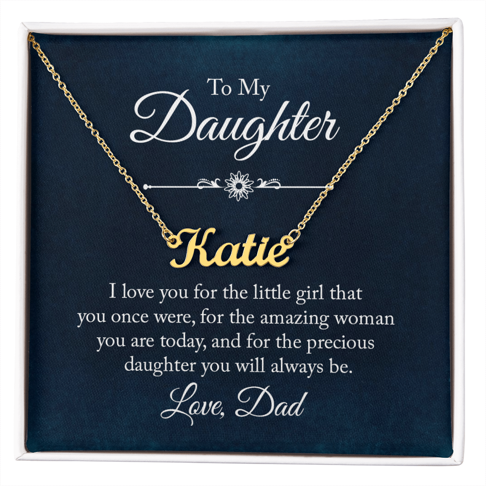 To my Daughter- Custom Name Gift Necklace