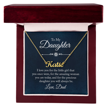 To my Daughter- Custom Name Gift Necklace