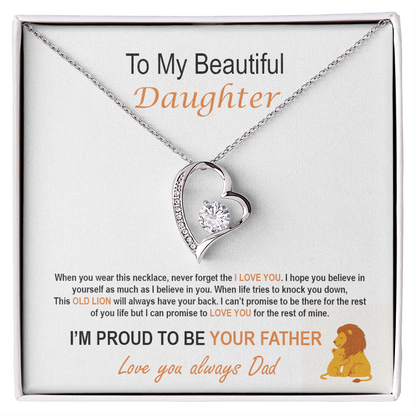 To My Daughter – Proud Father Forever Love Necklace