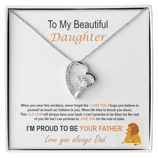 To My Daughter – Proud Father Forever Love Necklace