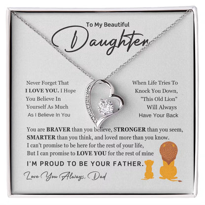 To My Daughter – Proud Father Forever Love Necklace