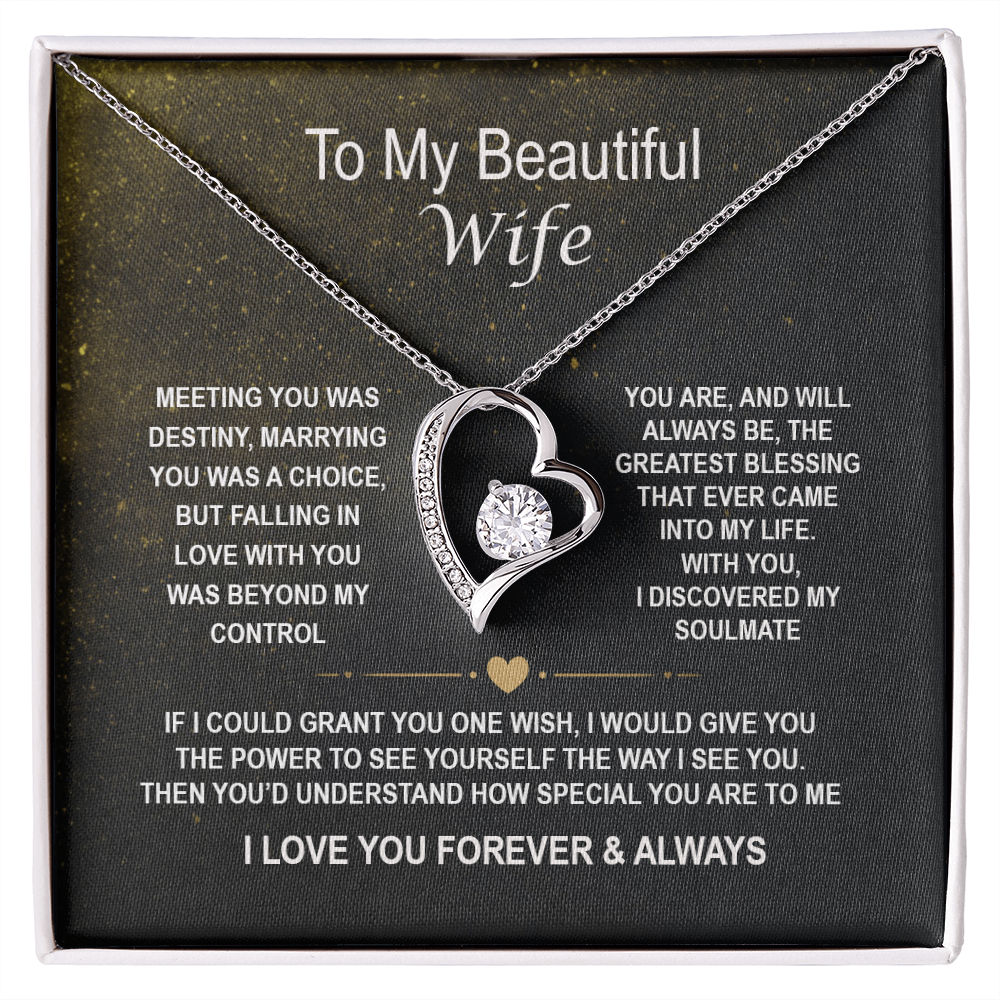 To My Beautiful Wife - Forever Love Necklace