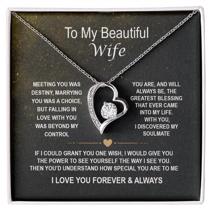 To My Beautiful Wife - Forever Love Necklace
