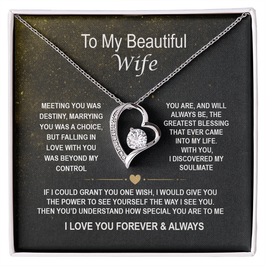 To My Beautiful Wife - Forever Love Necklace