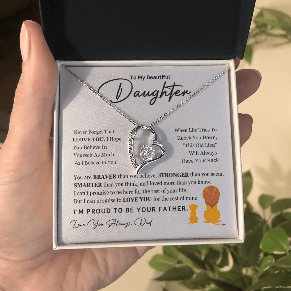 To My Daughter – Proud Father Forever Love Necklace