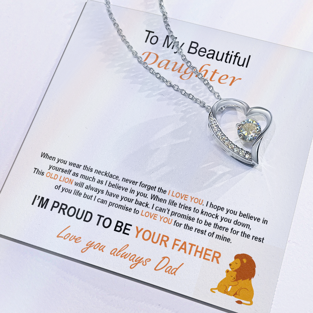 To My Daughter – Proud Father Forever Love Necklace