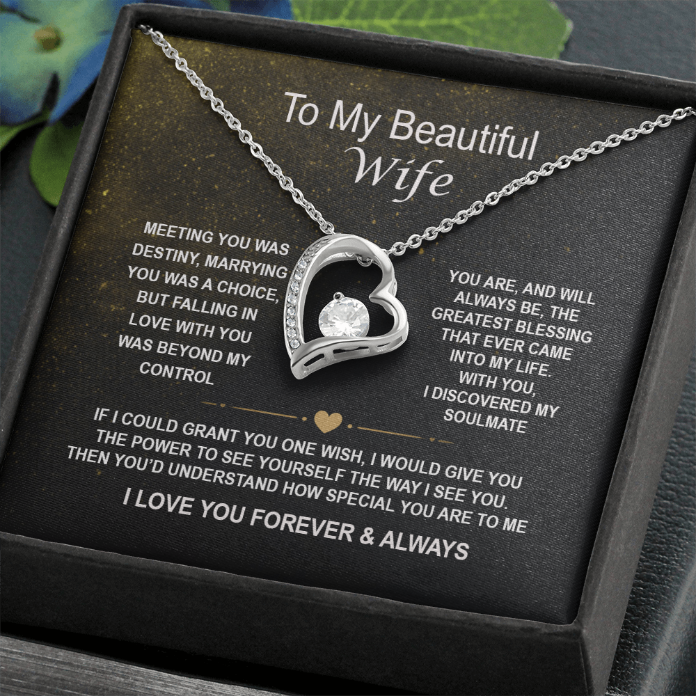 To My Beautiful Wife - Forever Love Necklace