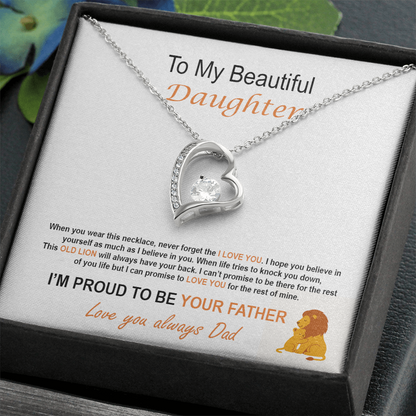 To My Daughter – Proud Father Forever Love Necklace