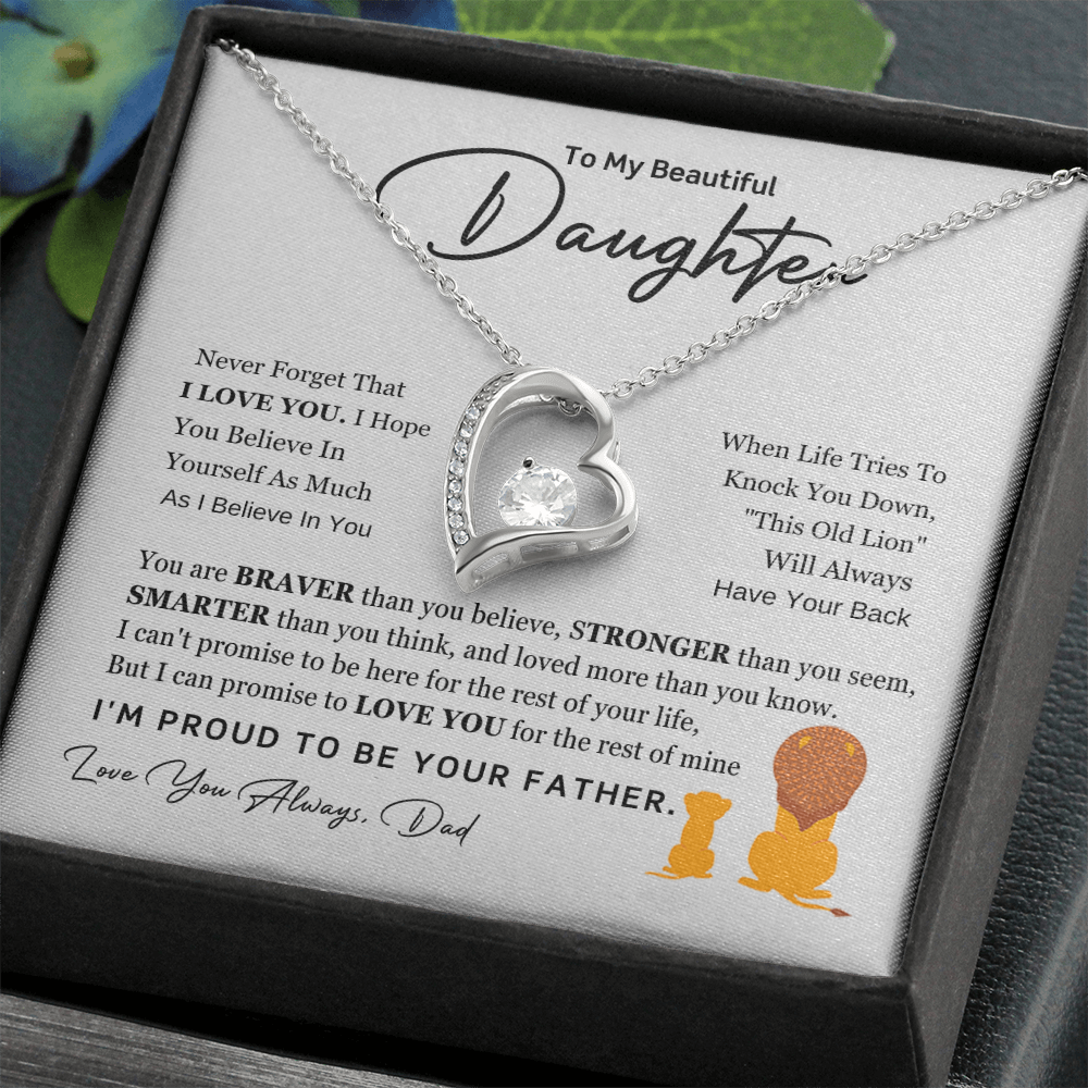 To My Daughter – Proud Father Forever Love Necklace