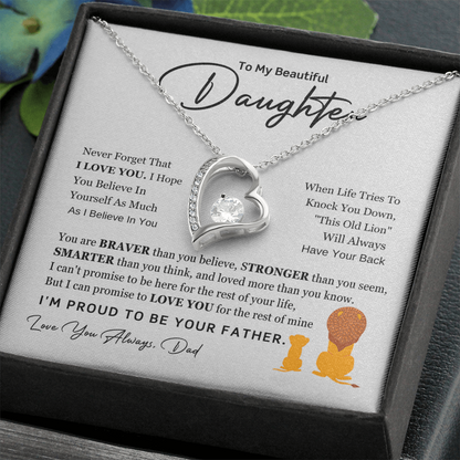 To My Daughter – Proud Father Forever Love Necklace