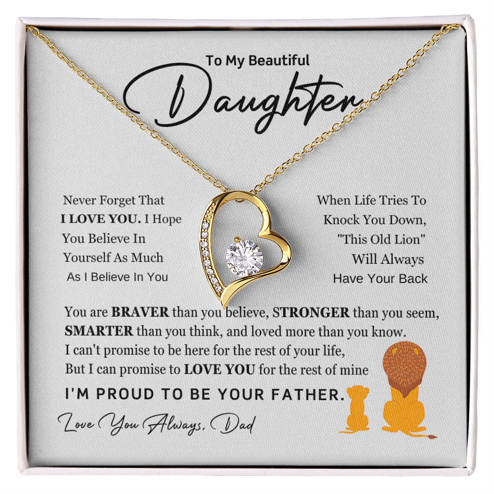 To My Daughter – Proud Father Forever Love Necklace
