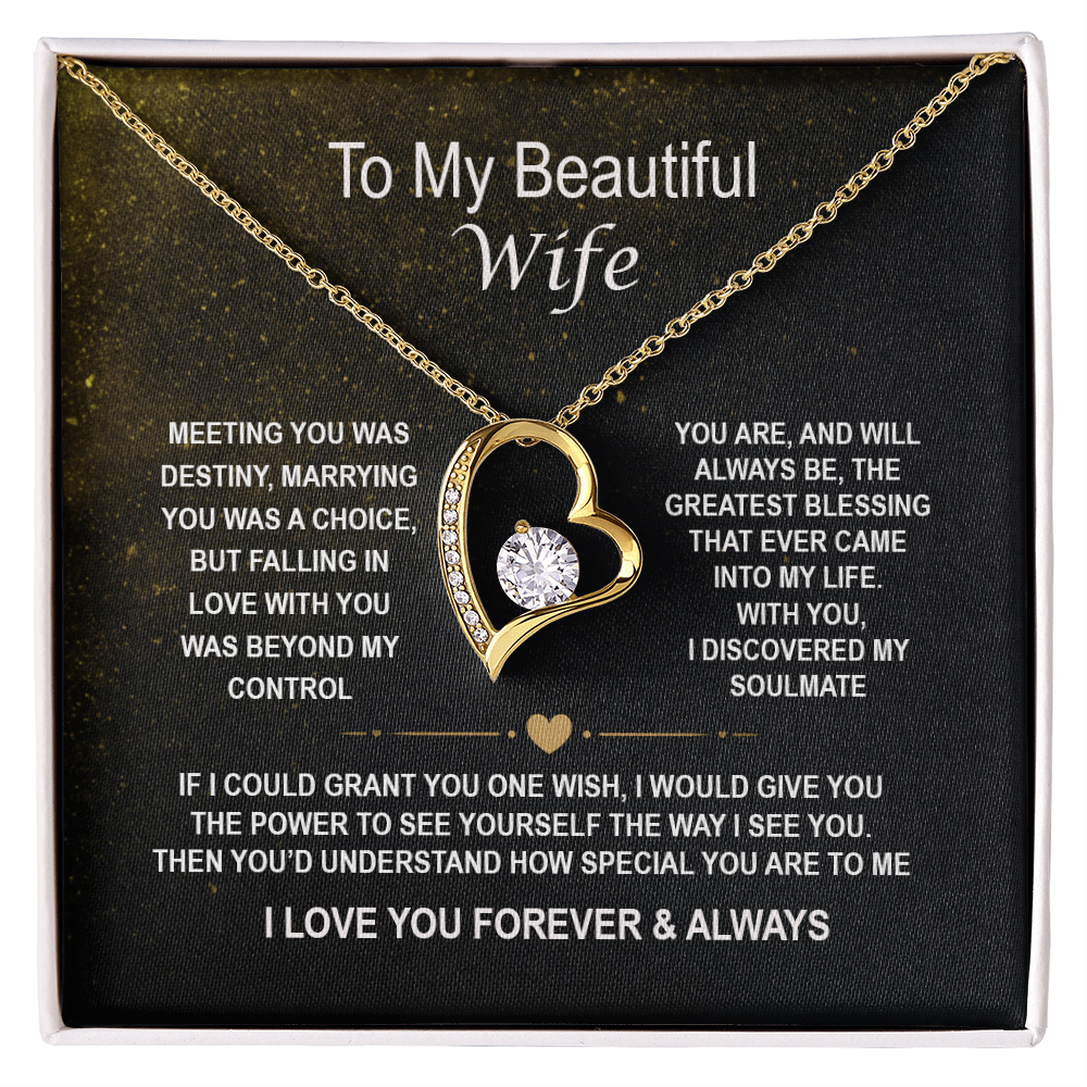 To My Beautiful Wife - Forever Love Necklace