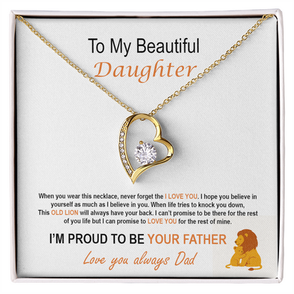 To My Daughter – Proud Father Forever Love Necklace