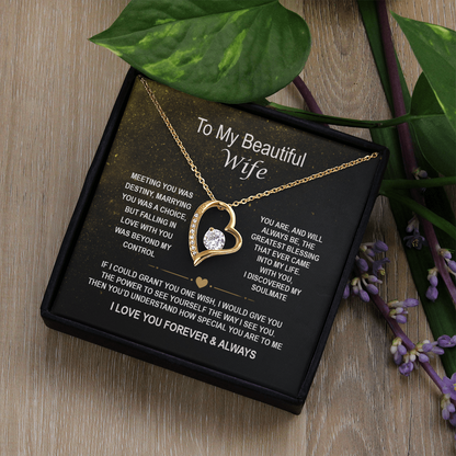 To My Beautiful Wife - Forever Love Necklace