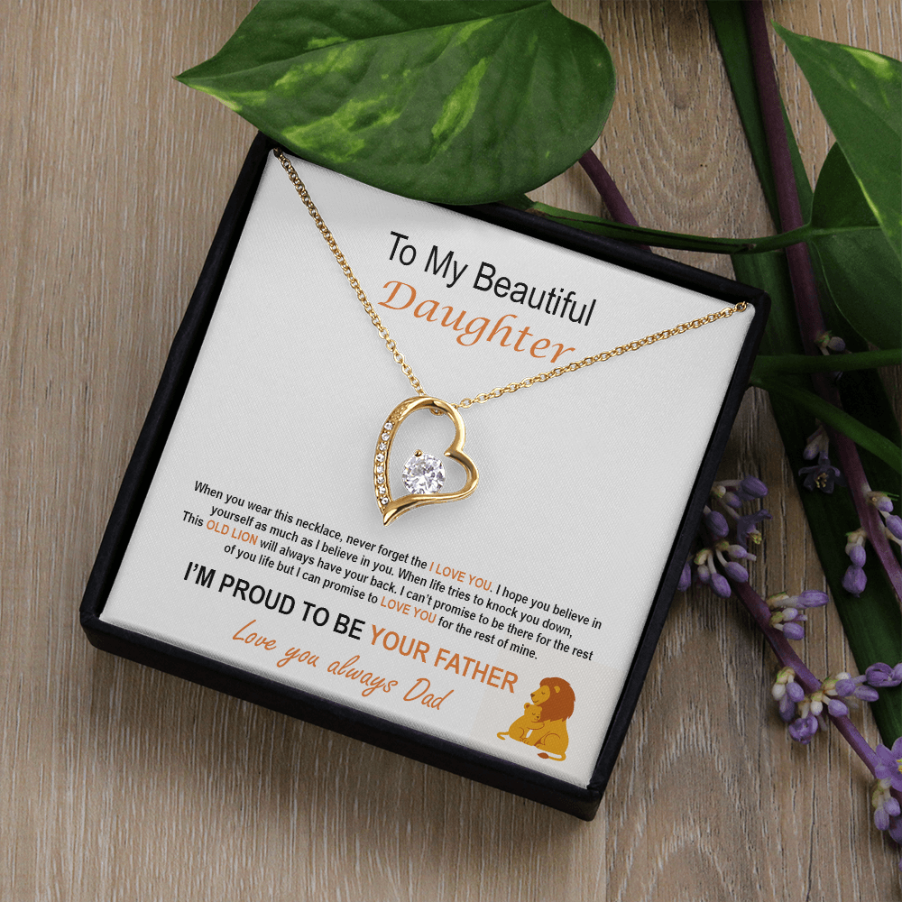 To My Daughter – Proud Father Forever Love Necklace