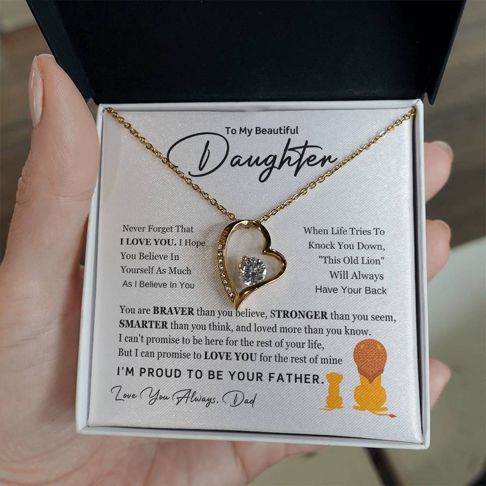 To My Daughter – Proud Father Forever Love Necklace