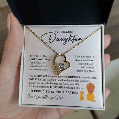 To My Daughter – Proud Father Forever Love Necklace