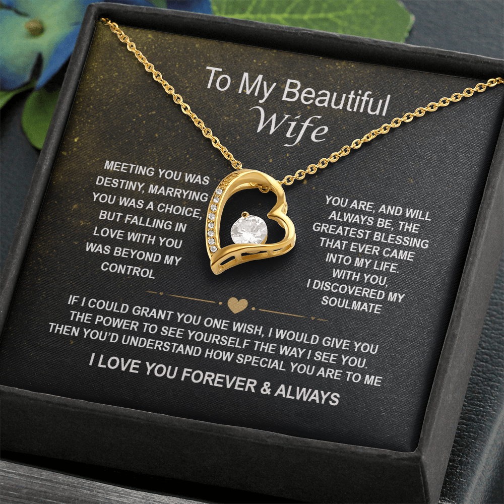 To My Beautiful Wife - Forever Love Necklace