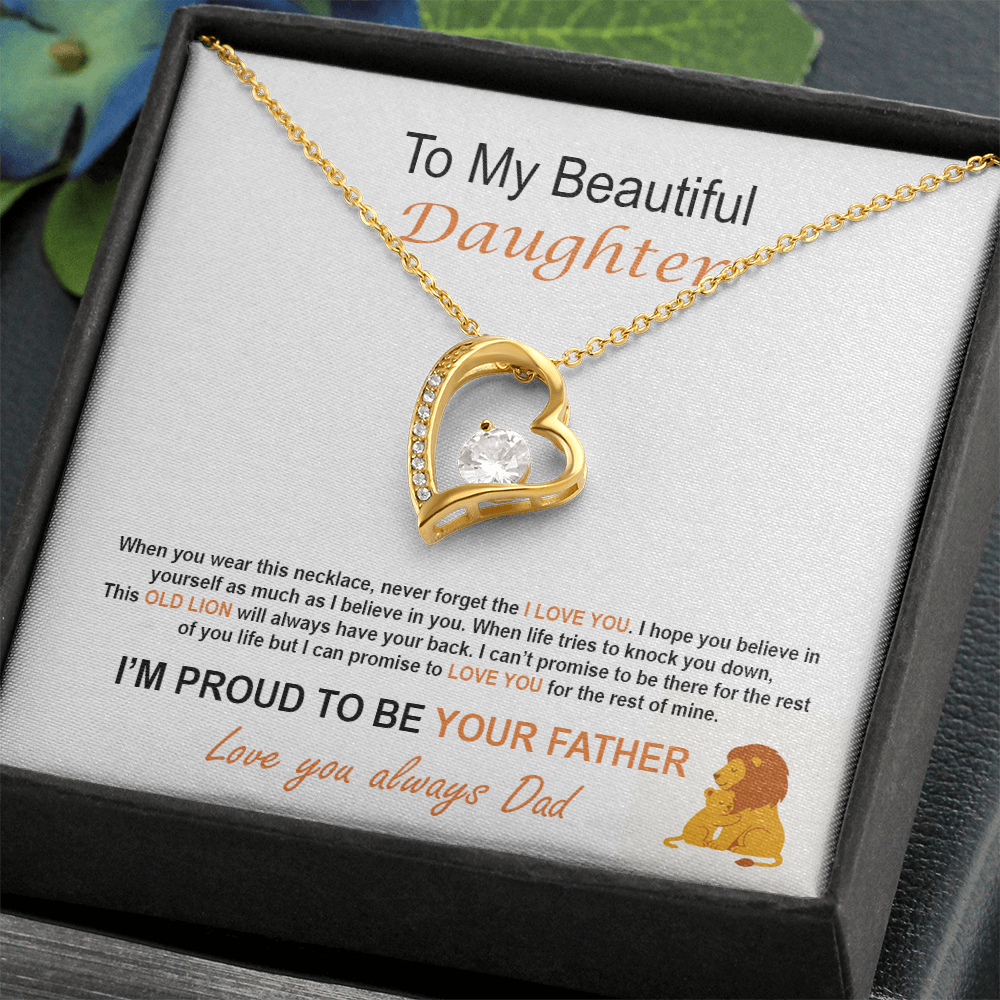 To My Daughter – Proud Father Forever Love Necklace